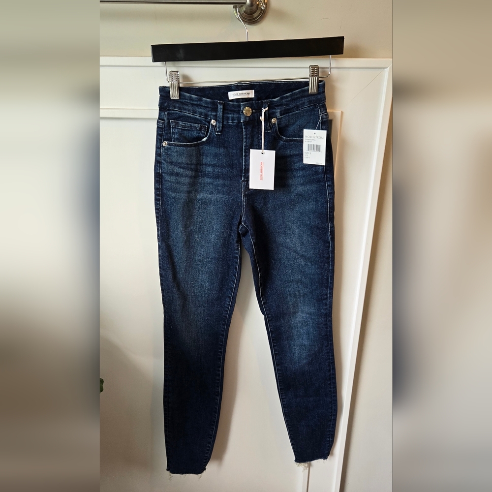 Good American Women's Skinny Jeans - Dark Blue